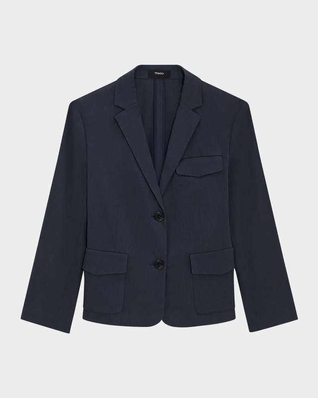 Shrunken Crunch Linen Jacket